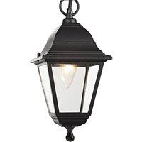 Happy Homewares Cast Aluminium IP44 Outdoor Hanging Lantern in Black