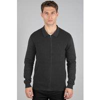 Steel & Jelly Men's Knitted Bomber Jacket in Grey | Size: Medium