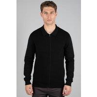 Steel & Jelly Men's Knitted Bomber Jacket in Black | Size: Medium