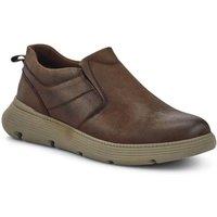 Pavers Men's Casual Leather Slip-On Shoes in Brown | Size: 8
