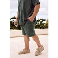 BadRhino Men's Jersey Textured Shorts in Dark Green | Size: 5-6XL