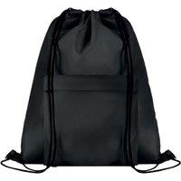 MidOcean Men's Pocket Shoop Polyester Drawstring Bag in Black