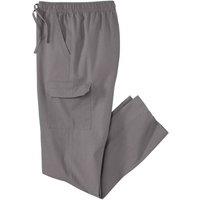 Atlas for Men Men's Elasticated Waist Cargo Trousers in Grey | Size: Medium