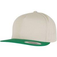 Yupoong Men's Flexfit Plain Classic 5 Panel Snapback Cap in Medium Beige