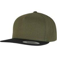 Yupoong Men's Flexfit Plain Classic 5 Panel Snapback Cap in Olive