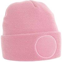 Beechfield Men's Circular Patch Cuffed Beanie in Pink
