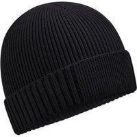 Beechfield Men's Patch Cotton Beanie in Black
