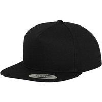 Flexfit Men's 5 Panel Cotton Twill Snapback Cap in Black