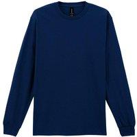 Gildan Men's Plain Crew Neck Ultra Cotton Long Sleeve T-Shirt in Navy | Size: 3XL