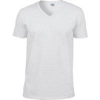 Gildan Men's Soft Style V-Neck Short Sleeve T-Shirt in White | Size: 3XL