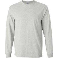 Gildan Men's Plain Crew Neck Ultra Cotton Long Sleeve T-Shirt in Mid Grey | Size: 3XL