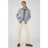Damart Women's Wool-Blend Boucl Cardigan - Warm, Textured & Effortlessly Elegant in Blue | Size: 26-28