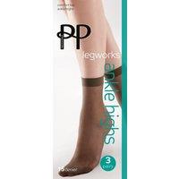 Pretty Polly Women's Legworks 15 Denier Legworks Comfort Top Ankle Highs 3 Pair Pack - Mid Grey