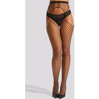 Ann Summers Women's Fishnet Crotchless Tights in Black | Size: XS