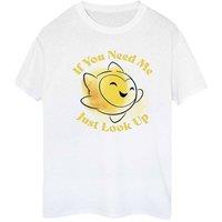 Wish Women's If You Need Me Just Look Up Cotton Boyfriend T-Shirt in White | Size: XL