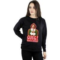 Elf Women's Santa Is Coming Sweatshirt in Black | Size: 2XL
