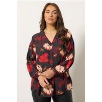 Evans Women's Floral Pleat Front Blouse in Black | Size: 18