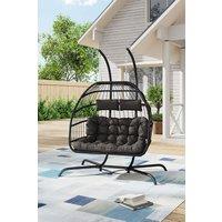 Living and Home 2-Seater Outdoor Hanging Egg Chair in Black