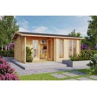 Lasita Maja Ltd Brighton 44-Log Cabin, Home Office - L580xW429.9xH250.8 cm in Brown