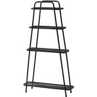 VegTrug Modern Plant Stand 4 Shelf - W72.5 x D26 x H151 CM in Black