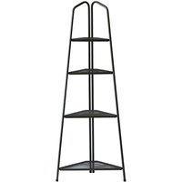 VegTrug Modern Corner Plant Stand 4 Shelf in Black