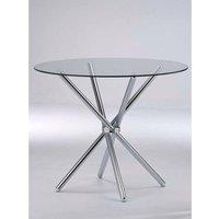 Lemon Pavilion Furniture Casa Dining Table with Glass Top - L90 x W90 x H74.5 cm - Clear | Size: 1 Pack