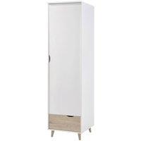 Lemon Pavilion Furniture Stockholm 1 Door Wardrobe - L58 x W50 x H190 cm - Oak/White in Brown | Size: 1 Pack