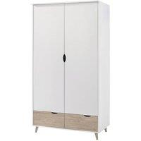 Lemon Pavilion Furniture Stockholm 2 Door Wardrobe - L58 x W100 x H190 cm - Oak/White in Brown | Size: 1 Pack