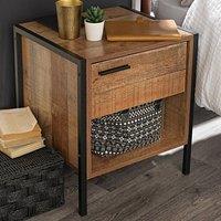 Lemon Pavilion Furniture Hoxton Bedside Cabinet - L40 x W43.8 x H50 cm - Distressed Oak Effect in Brown | Size: 1 Pack
