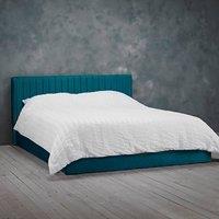 Lemon Pavilion Furniture Berlin Double Bed - Velvet - L200 x W152 x H87 cm - Teal in Blue
