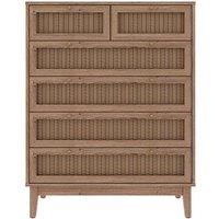 Lemon Pavilion Furniture Bordeaux 6 Drawer Chest - MDF - L39 x W85 x H109 cm - Oak in Brown | Size: 1 Pack