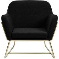 Lemon Pavilion Furniture Charles Armchair - L66 x W75.5 x H76.5 cm - Black/Gold Brushed in Black | Size: 1 Pack