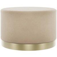 Lemon Pavilion Furniture Lara Large Pouffe - L60.5 x W60.5 x H35.5 cm - Beige/Gold Brushed in Beige | Size: 1 Pack