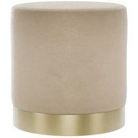 Lemon Pavilion Furniture Lara Small Pouffe - L41.5 x W41.5 x H44 cm - Beige/Gold Brushed in Beige | Size: 1 Pack