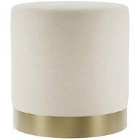 Lemon Pavilion Furniture Lara Small Pouffe - L41.5 x W41.5 x H44 cm - Cream/Gold Brushed in White | Size: 1 Pack