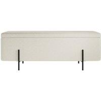 Lemon Pavilion Furniture Lola Storage Ottoman - L45 x W116 x H45 cm - Ivory/Black Matte in White | Size: 1 Pack