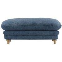 Lemon Pavilion Furniture Plumpton Footstool Weave - L53.5 x W113.5 x H49.5 cm - Denim Blue/Oak in Blue | Size: 1 Pack