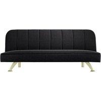 Lemon Pavilion Furniture Burlington Sofa Bed - L85 x W180 x H76.5 cm - Black/Gold Brushed in Black | Size: 1 Pack