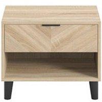 Lemon Pavilion Furniture Stockholm Chevron 1 Drawer Bedside Cabinet - L39 x W50 x H40 cm in Brown | Size: 1 Pack