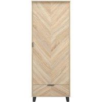 Lemon Pavilion Furniture Stockholm Chevron 1 Door Wardrobe - L58 x W50 x H190 cm in Brown | Size: 1 Pack