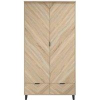Lemon Pavilion Furniture Stockholm Chevron 2 Door Wardrobe - L58 x W100 x H190 cm in Brown | Size: 1 Pack