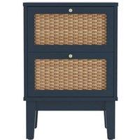 Lemon Pavilion Furniture Bordeaux Bedside - L35 x W40 x H58.4 cm - Berlin Blue/Oak in Blue | Size: 1 Pack
