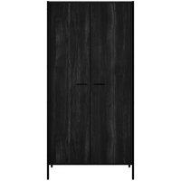 Lemon Pavilion Furniture Hoxton 2 Door Wardrobe - L52 x W83.8 x H180 cm - Black Matte | Size: 1 Pack