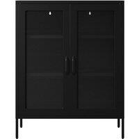 Lemon Pavilion Furniture Reuben Storage Cabinet - Steel/Mesh - Black - Flat Packed