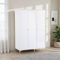 Seconique Miami 3 Door Wardrobe - White/Gold in White
