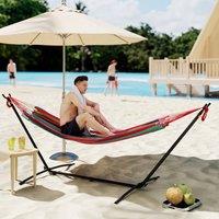OUTSUNNY 298 x 117cm Hammock with Metal Stand Carrying Bag 120kg | Size: 298 x 117 cm