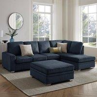 Home Detail Alcott Corner Sofa, Right Hand Facing With Footstool in Dark Blue
