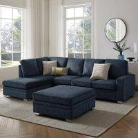 Home Detail Alcott Corner Sofa, Left Hand Facing With Footstool in Dark Blue
