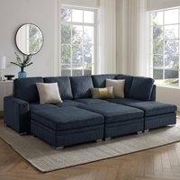 Home Detail Alcott Corner Sofa, Right Hand Facing With Double Footstool in Dark Blue