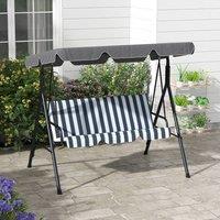 OUTSUNNY Outdoor Metal Hammock Swing Chair 3-Seater Patio Bench Garden